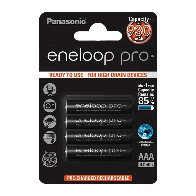 Акумулятор 4шт Panasonic AAA Eneloop Pro 900 mAh - Retromagaz