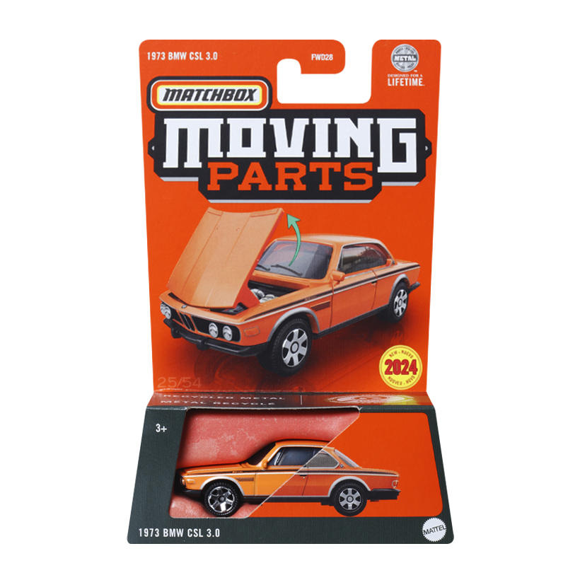 Тематична Машинка Matchbox 1973 BMW CSL 3.0 Moving Parts 1:64 FWD28/HVM70 Orange - Retromagaz