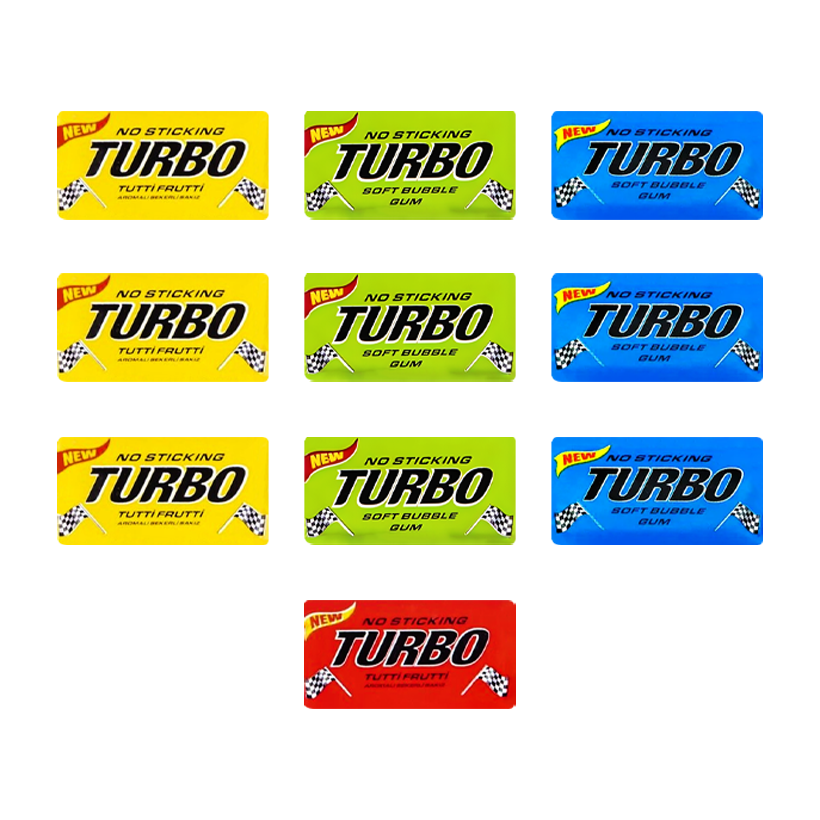 Набор Жевательная Резинка 10шт Turbo Soft Bubble Gum 4,5g - Retromagaz