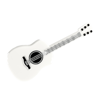 Искусство Lego Guitar Acoustic with Silver Strings Black Tuning Knobs Pattern 25975pb02 6273949 White Б/У - Retromagaz