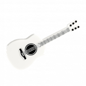 Искусство Lego Guitar Acoustic with Silver Strings Black Tuning Knobs Pattern 25975pb02 6273949 White Б/У