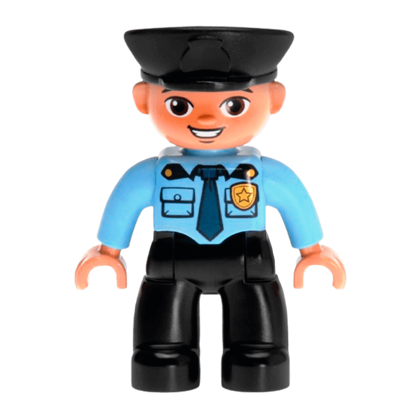 Фигурка Lego Boy Black Legs Medium Blue Top Duplo 47394pb169a Б/У - Retromagaz