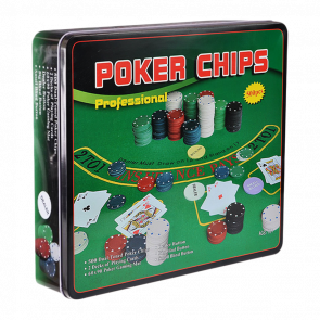 Набір Покерний набір на 500 фішок без номіналу + сукно (бляшана коробка)