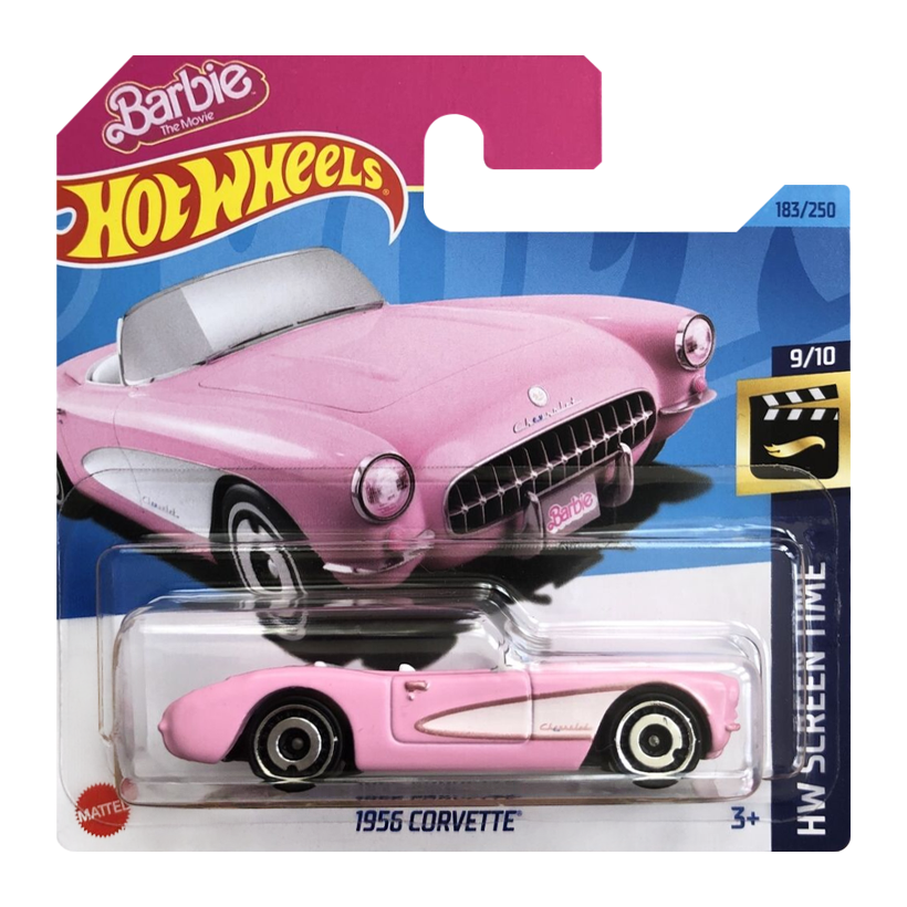 Машинка Базовая Hot Wheels Barbie The Movie 1956 Corvette Screen Time 1:64 HKG52 Pink - Retromagaz