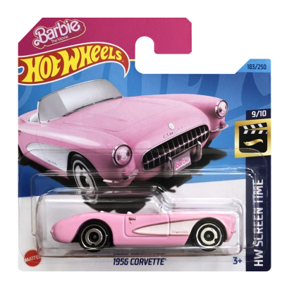 Машинка Базова Hot Wheels Barbie The Movie 1956 Corvette Screen Time 1:64 HKG52 Pink - Retromagaz