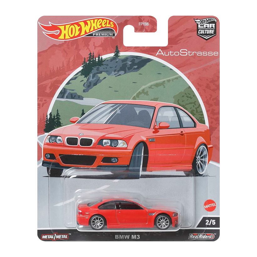 Машинка Premium Hot Wheels BMW M3 (E46) AutoStrasse 1:64 HCK19 Red - Retromagaz