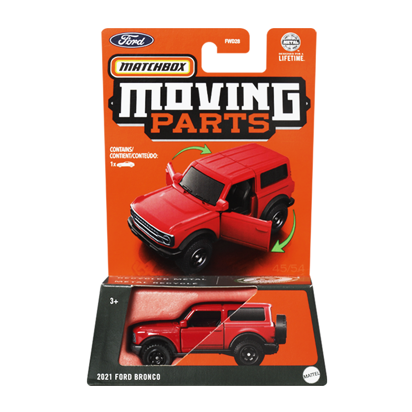 Тематична Машинка Matchbox 2021 Ford Bronco Moving Parts 1:64 FWD28/HVN05 Red - Retromagaz