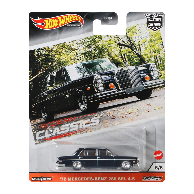 Машинка Premium Hot Wheels '72 Mercedes-Benz 280 SEL 4.5 Modern Classics 1:64 GJP97 Black - Retromagaz