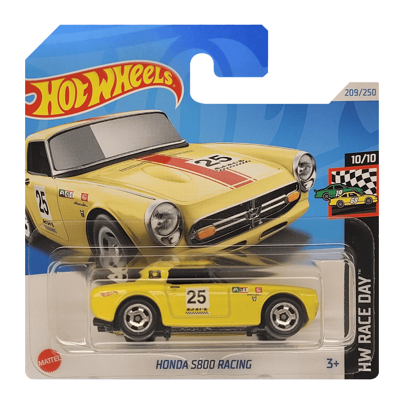 Машинка Базовая Hot Wheels Honda S800 Racing Race Day 1:64 HRY58 Yellow - Retromagaz