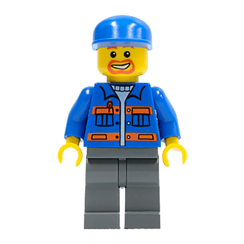 Фігурка Lego Construction 973pb0551 Blue Cap Beard around Mouth City cty0141 Б/У - Retromagaz