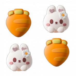 Накладки на Стіки 4шт RMC Carrot Bunny Nintendo Switch Wii Steam Deck White Orange - Retromagaz