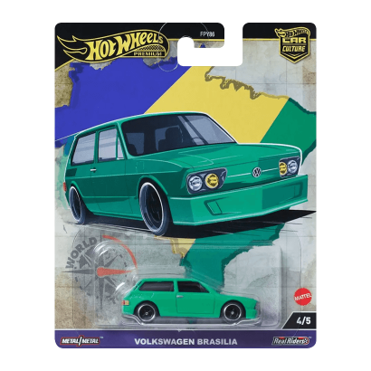 Машинка Premium Hot Wheels Volkswagen Brasilia World Tour 1:64 HRV82 Green - Retromagaz