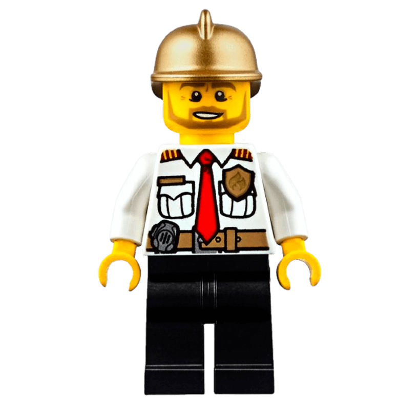 Фигурка Lego City Fire 973pb1304 Chief White Shirt with Tie cty0350 Б/У Нормальный - Retromagaz
