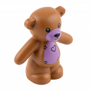 Фігурка Lego Земля Teddy Bear with Black Eyes Metallic Pink Muzzle and Stomach Animals 98382pb010 6294528 Reddish Copper Б/У - Retromagaz