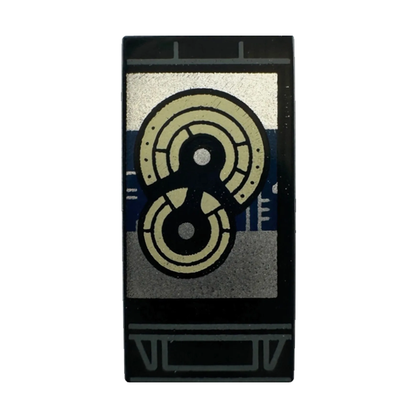 Плитка Lego Декоративна Data Cartridge with Light Bluish Gray Case Death Star Plans 1 x 2 3069pb1417 6560147 Black Б/У - Retromagaz
