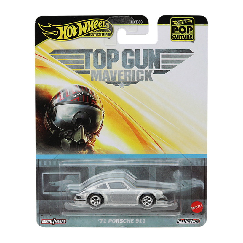 Машинка Premium Hot Wheels Porsche '71 Porsche 911 Top Gun Maverick Pop Culture 1:64 JBL62 Grey - Retromagaz