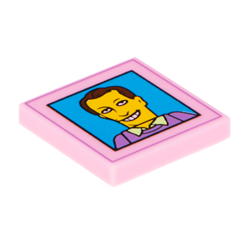 Плитка Lego Декоративна Groove with Simpsons Smiling Male Character Photograph Pattern 2 x 2 3068bpb0925 6109316 Bright Pink Б/У - Retromagaz