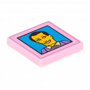 Плитка Lego Groove with Simpsons Smiling Male Character Photograph Pattern Декоративная 2 x 2 3068bpb0925 6109316 Bright Pink Б/У