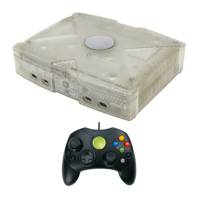 Консоль Microsoft Xbox Original Модифицированная 200Gb Crystal Б/У  + Геймпад Проводной RMC S Black Новый - Retromagaz