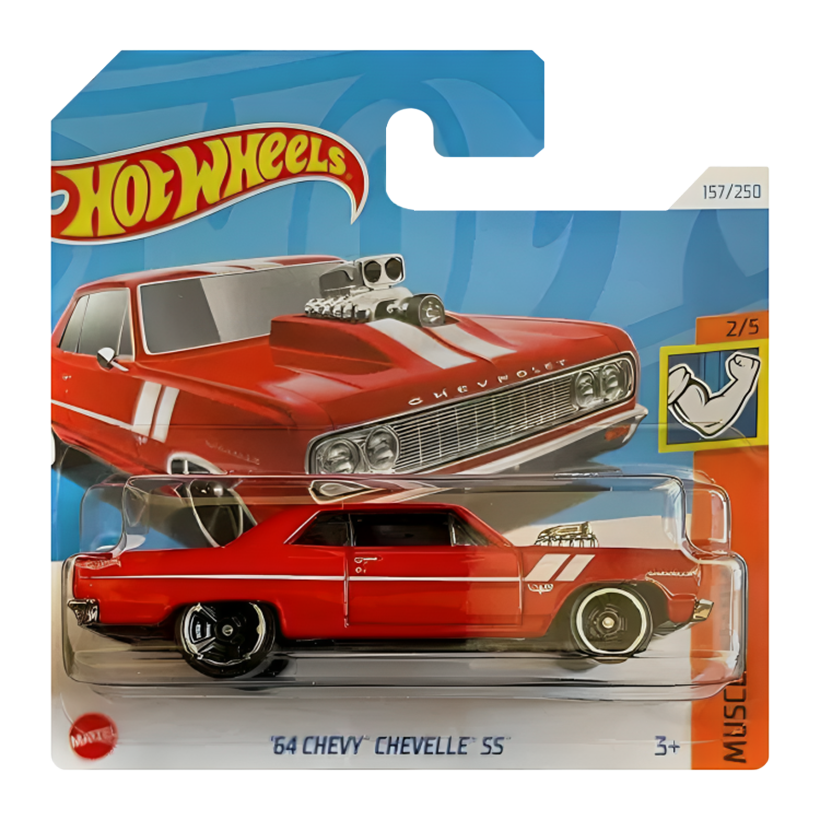 Машинка Базовая Hot Wheels '64 Chevy Chevelle SS Muscle Mania 1:64 HTC58 Red - Retromagaz