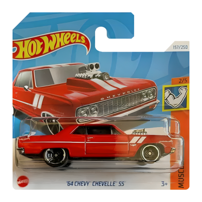 Машинка Базовая Hot Wheels '64 Chevy Chevelle SS Muscle Mania 1:64 HTC58 Red - Retromagaz