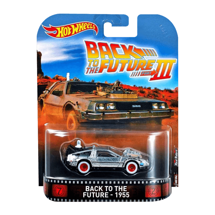 Машинка Premium Hot Wheels Delorean Back to the Future - 1955 Rep. Entertainment 1:64 DWJ77 Silver - Retromagaz