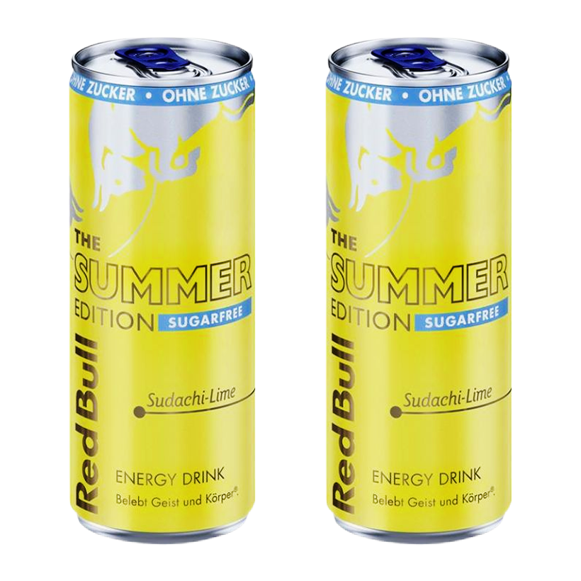 Набір Напій Енергетичний 2шт Red Bull Summer Edition Sudachi Lime Zero Sugar 250ml - Retromagaz