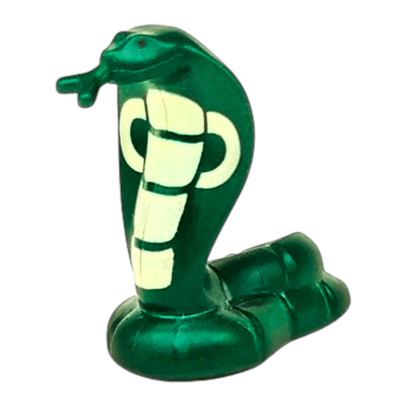 Фигурка Lego Земля Snake Cobra with Tan and Black Pattern Animals 18824pb01 6093852 Dark Green Б/У - Retromagaz
