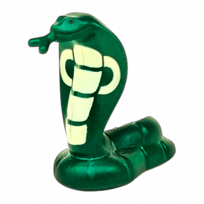 Фігурка Lego Snake Cobra with Tan and Black Pattern Animals Земля 18824pb01 1 6093852 Dark Green Б/У