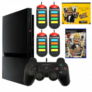 Консоль Sony PlayStation 2 Slim SCPH-7xxx Buzz! Hollywood Quiz Bundle Europe Black + Игра + Документация + Коробка Б/У - Retromagaz