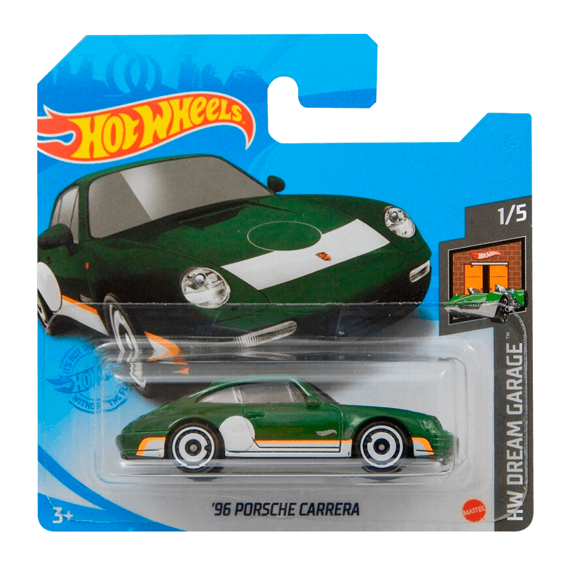 Машинка Базовая Hot Wheels Porsche '96 Porsche Carrera Dream Garage 1:64 GTB93 Green - Retromagaz