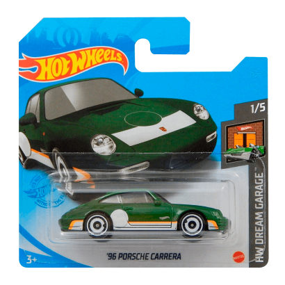 Машинка Базова Hot Wheels '96 Porsche Carrera Dream Garage 1:64 GTB93 Green - Retromagaz