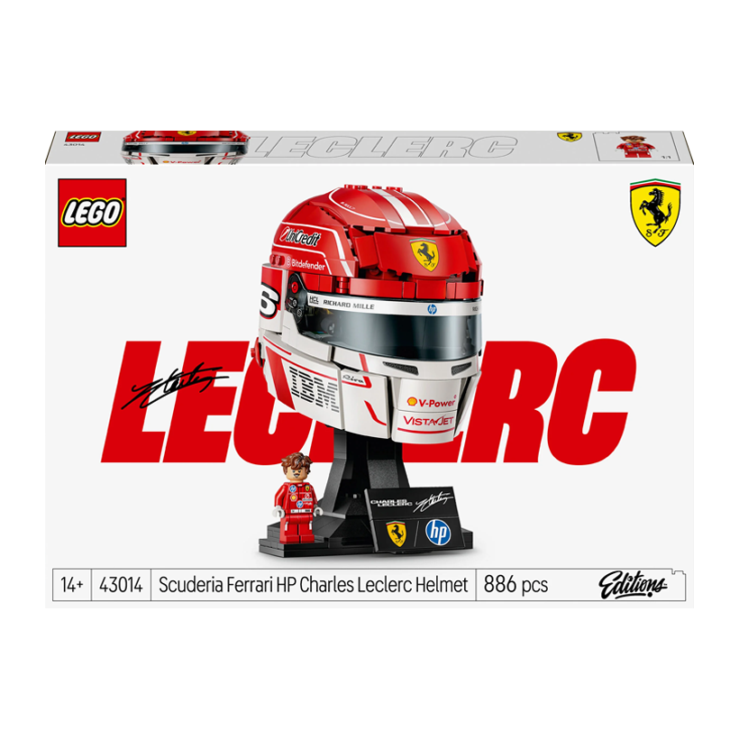 Конструктор Lego Шолом Шарля Леклера з команди Scuderia Ferrari HP Editions Sports 43014 Новий - Retromagaz