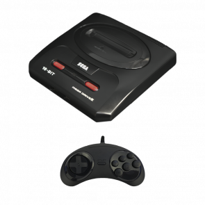 Набор Консоль Sega Mega Drive 2 MK-1631-50 Europe Black Б/У  + Геймпад Проводной RMC MD Новый