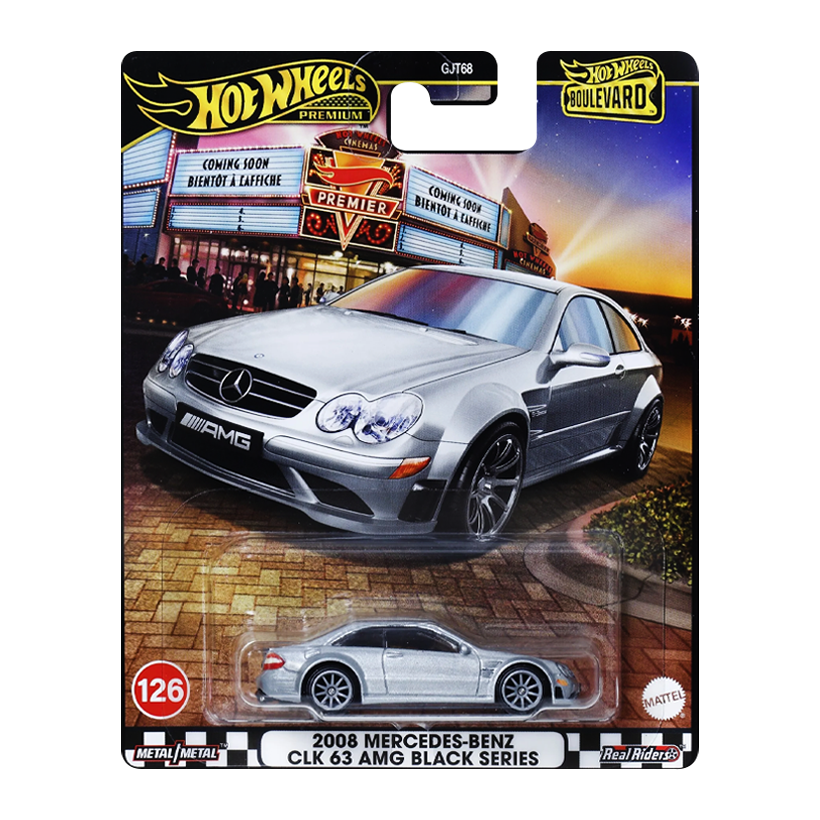 Машинка Premium Hot Wheels 2008 Mercedes-Benz CLK 63 AMG Black Series Boulevard 1:64 JBL07 Grey - Retromagaz