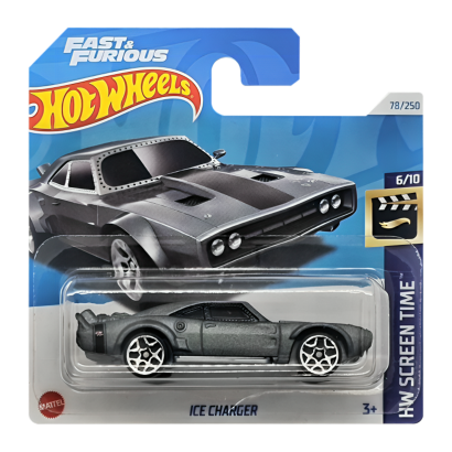 Машинка Базовая Hot Wheels '68 Ice Dodge Charger Fast & Furious Screen Time 1:64 HTB34 Grey 1шт - Retromagaz