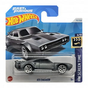 Машинка Базовая Hot Wheels '68 Ice Dodge Charger Fast & Furious Screen Time 1:64 HTB34 Grey 1шт