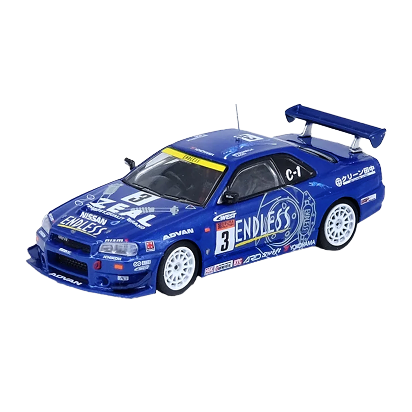 Машинка Premium INNO64 Nissan GT-R R34 ENDLESS ADVAN Tokyo Auto Salon 2024 Special Editio 1:64 IN64-R34-STS02W Blue - Retromagaz