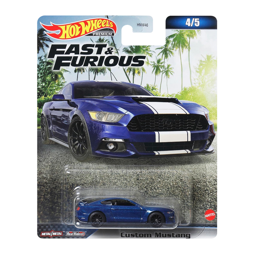Машинка Premium Hot Wheels Custom Mustang Fast & Furious 1:64 HNW46/HNW51 Dark Blue - Retromagaz