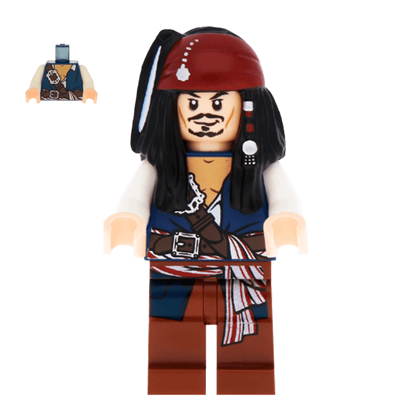 Фігурка Lego Pirates of the Caribbean Captain Jack Sparrow Films poc001 Б/У - Retromagaz