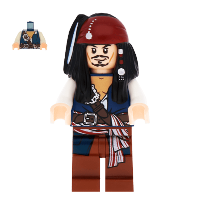 Фигурка Lego Pirates of the Caribbean Captain Jack Sparrow Films poc001 Б/У - Retromagaz