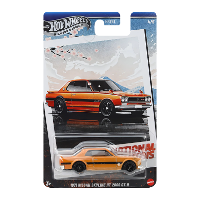 Тематическая Машинка Hot Wheels 1971 Nissan Skyline H/T 2000 GT-R Icons 1:64 JBY89 Orange - Retromagaz