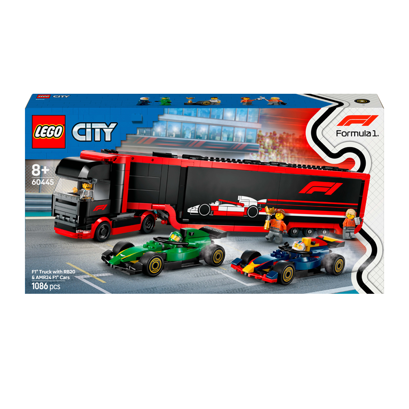 Конструктор Lego Грузовик F1 с Автомобилями RB20 и AMR24 City 60445 Новый - Retromagaz