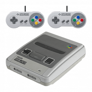 Набор Консоль Nintendo SNES FAT Europe Light Grey Б/У + Геймпад Проводной Grey 2.2m 2 шт Б/У - Retromagaz
