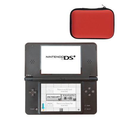 Набір Консоль Nintendo DS i XL Модифікована 1GB Dark Brown + 10 Вбудованих Ігор Б/У Нормальний  + Чохол Твердий RMC 3 Red Новий - Retromagaz