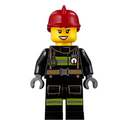 Фігурка Lego 973pb1302 Reflective Stripes with Utility Belt Black Eyebrows City Fire cty0347 Б/У - Retromagaz