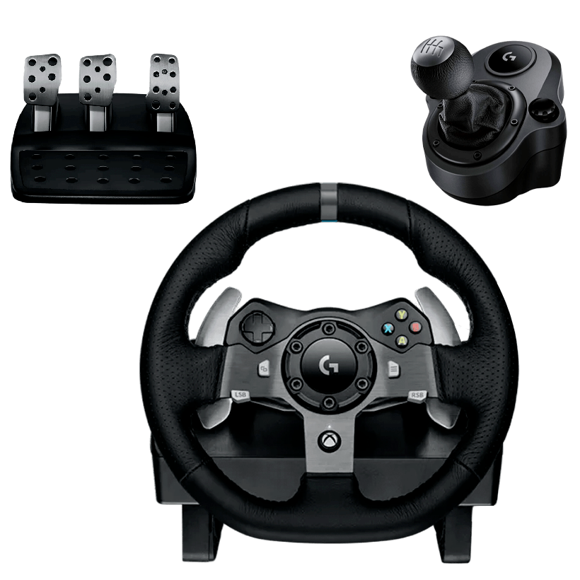 Набір Кермо Дротовий Logitech Xbox Series G920 Black Новий  + Важіль перемикання передач PlayStation 4 5 Xbox Driving Force Shifter - Retromagaz