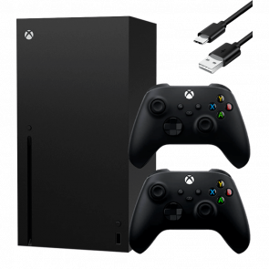 Набор Консоль Microsoft Xbox Series X 1TB Black Новый + Геймпад Microsoft Xbox Series USB Type-C Carbon Black 2.75m - Retromagaz