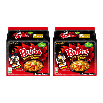 Набір Локшина Samyang 10шт Buldak Hot Chicken Flavor Ramen Stew Type Гостра 145g - Retromagaz