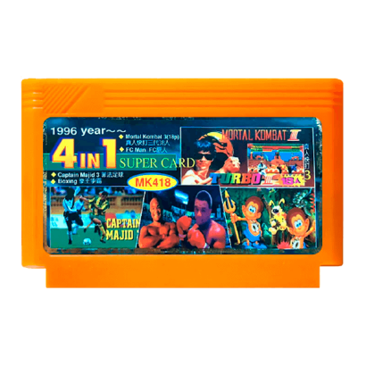 Сборник Игр4в1 Mortal Kombat 3, Bonk's Adventure, Tecmo Soccer, Ring King [MK418] 90х RMC Dendy Б/У - Retromagaz